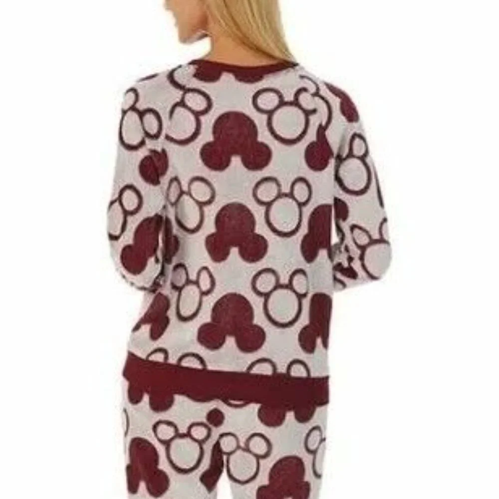 Disney Women's Mickey Mouse 2 Piece Fleece Pajama Loungewear Set  Size XXL Red - Picture 13 of 16